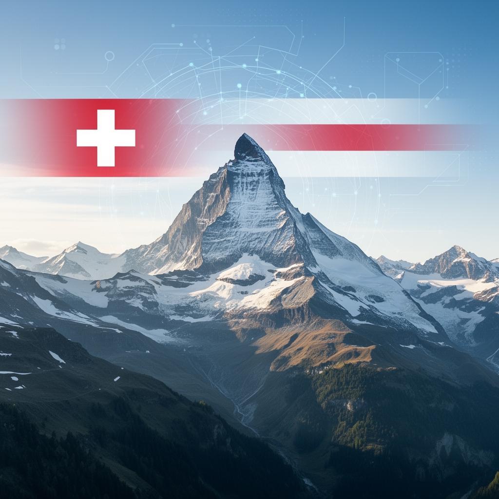Cybersecurity Studie Schweiz 2026 — Matterhorn mit digitaler Sicherheitsanalyse